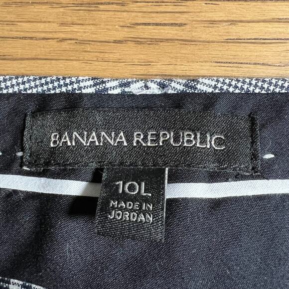 Banana Republic Womens Sloan Pants Gray Black White Plaid Size 10L Academia Work - Picture 6 of 9